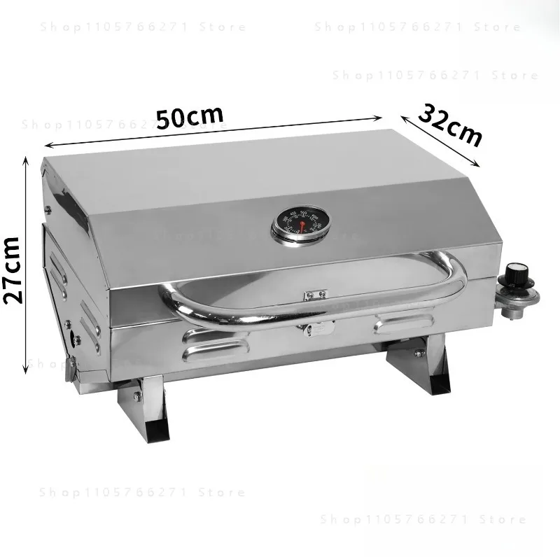 Stainless Steel  Grill Portable Gas Cassette Grill with Rod Holder Rod Insertion Marine Grill