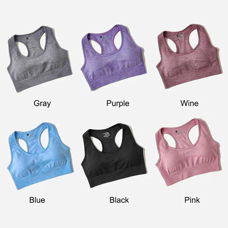 Naadloze Sportbeha Top Gym Fitness Vrouwen Met Crop Tops Push-Up Vrouwelijke Workout Gewatteerde Yogabeha High Impact Activewear