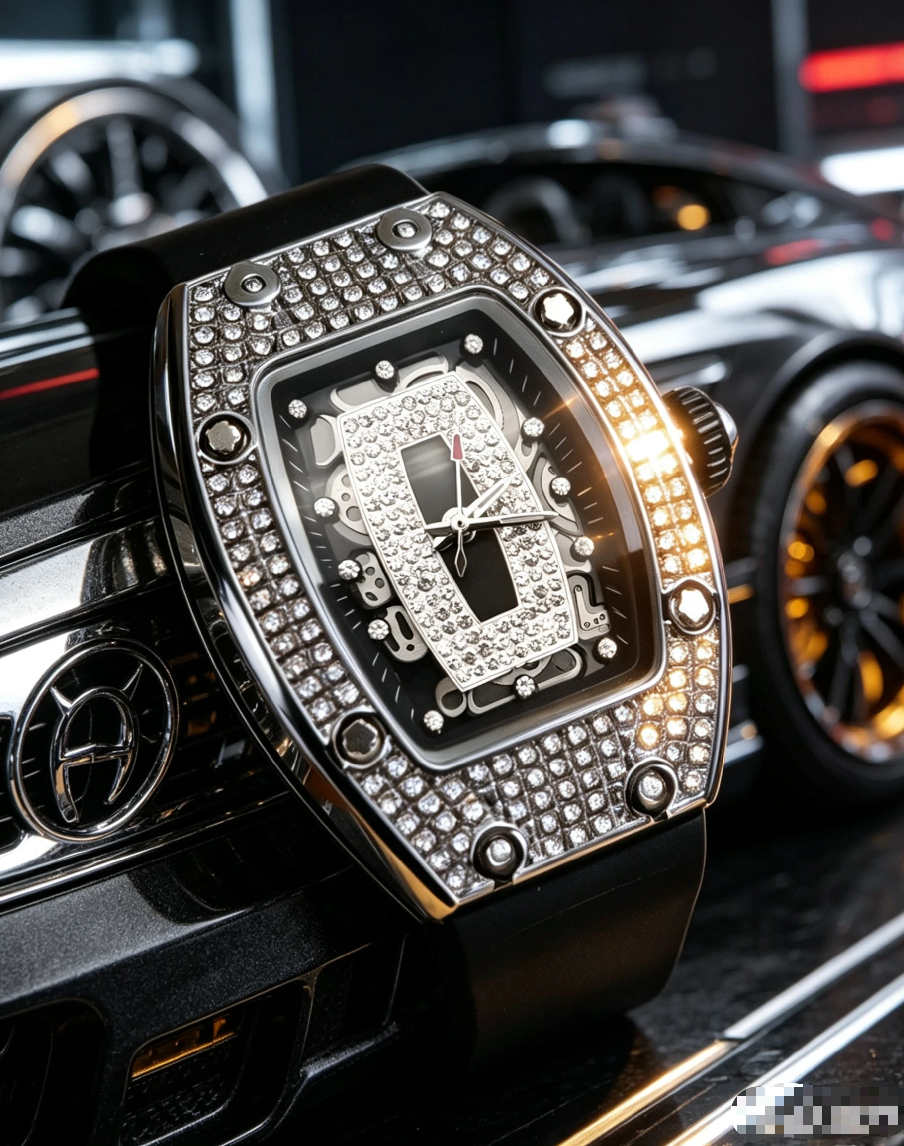 

Barrel-Shaped Women's Quartz Watch with Unique Starry Sky Design and Full Diamond Dial, Trendy Mechanical Style Dial, Precision Movement, Water-Resistant for Daily Use, Skin-Friendly Rubber Strap, Wear-Resistant and Durable, Instagram-Famous Socialite Sty