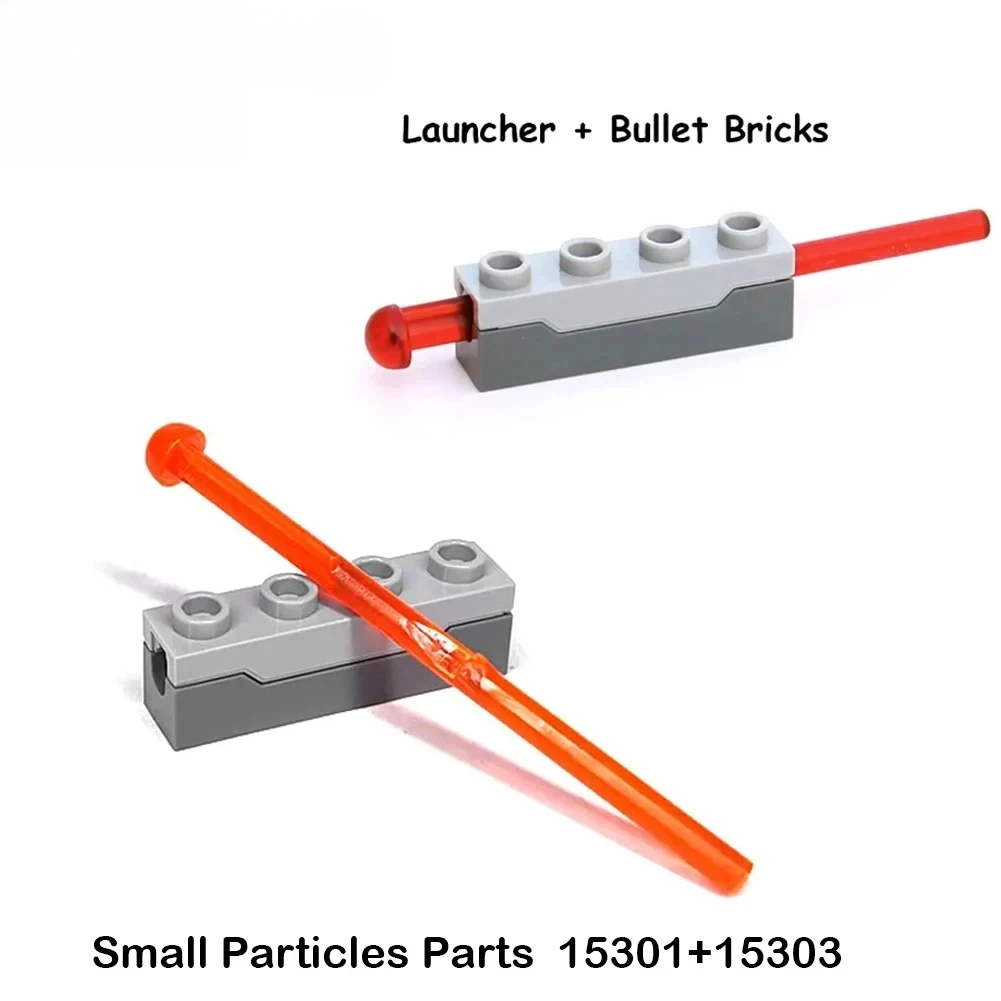 10Pcs Technical Puzzle DIY Building Blocks MOC Toy Shooter Dart Weapon Parts Compatible Legoeds 15301 15303 Launcher Bullets