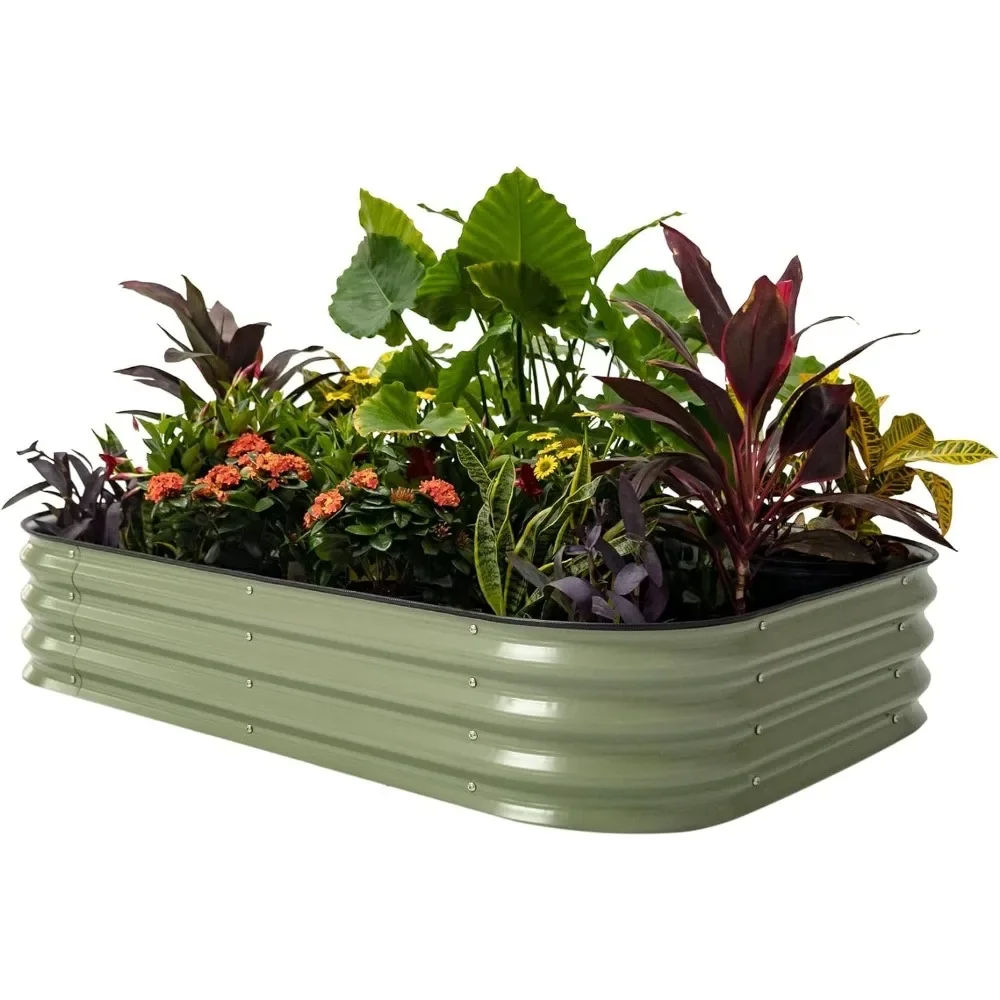 

Outdoor Planter, Metal Raised Planter Bed for Vegetables Flowers Patio Ground Planter Box, Outdoor Gardens Planters