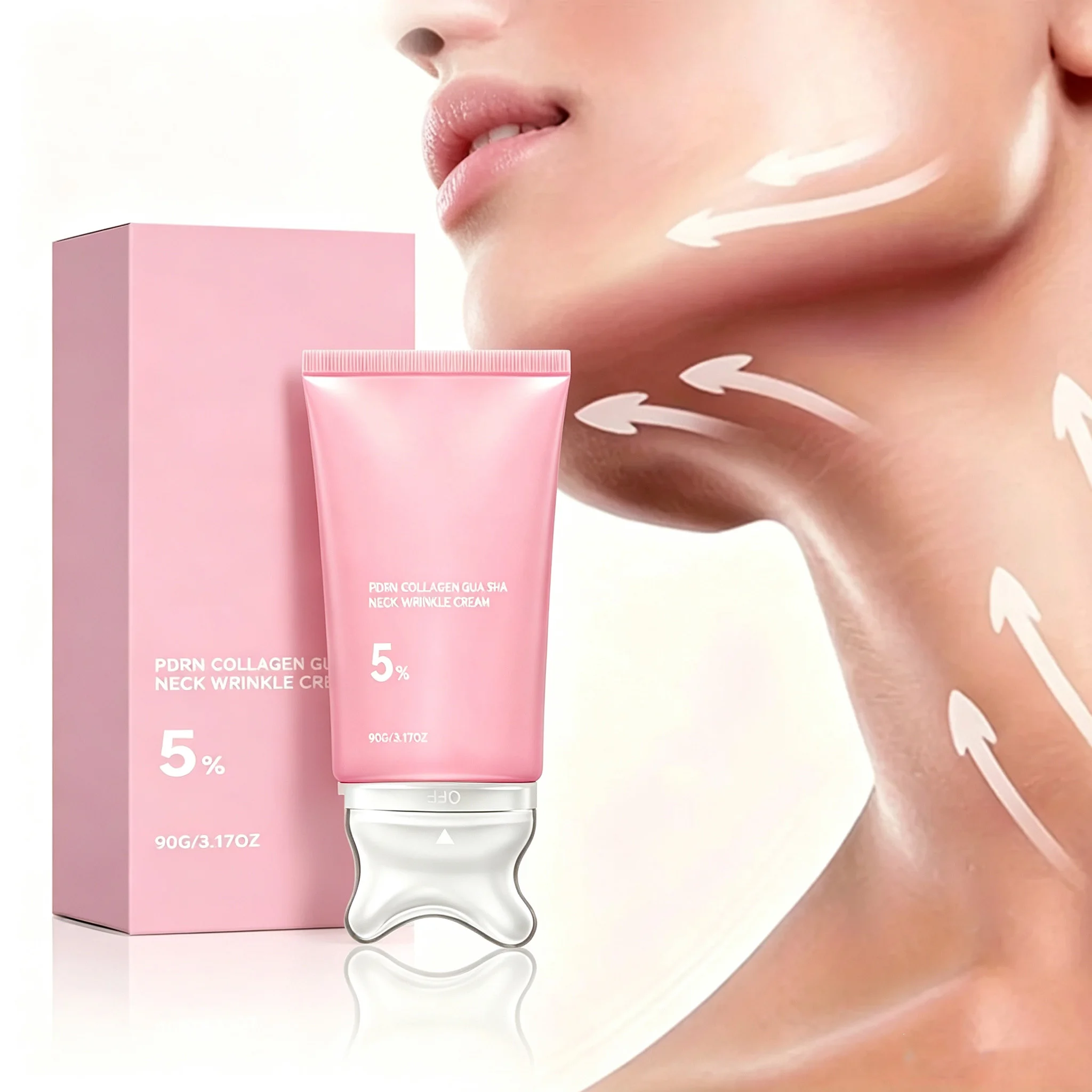 Collagen Face and Neck Cream Massage Lifts Neck Tightens Moisturizes Skin Intensely Hydrates Skin of Face and Neck Care Cream