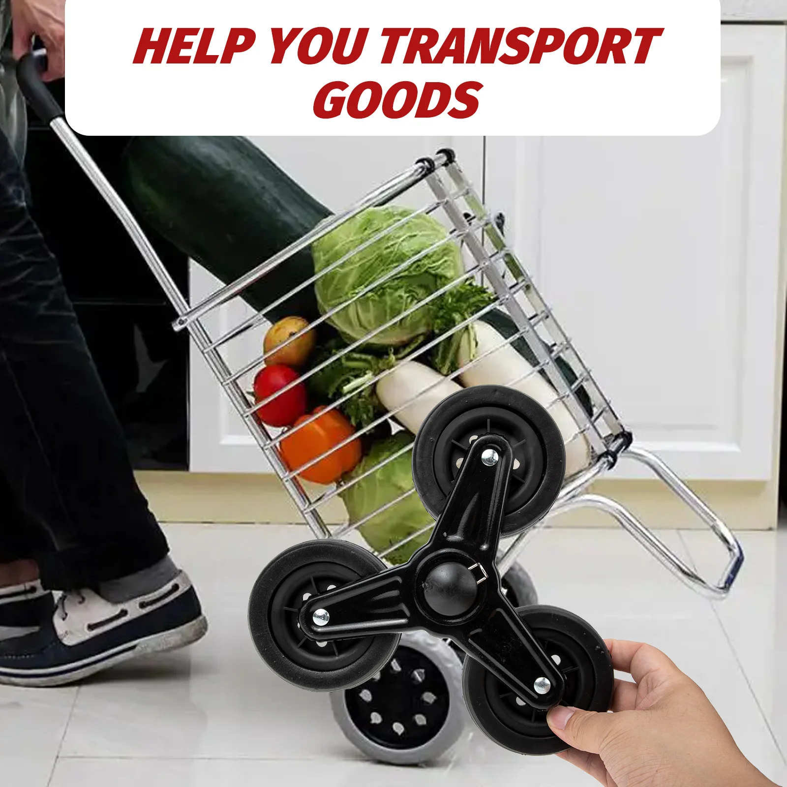 Groceries Shopping Wheel Travel Stroller Wagon Trolley Triangle Iron Heavy Duty Casters Cart Wheels