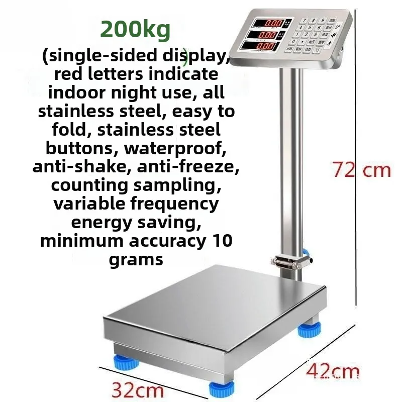 All Stainless Steel Electronic Scale Waterproof Commercial 100kg 150KG 300kg Platform Scale Pricing