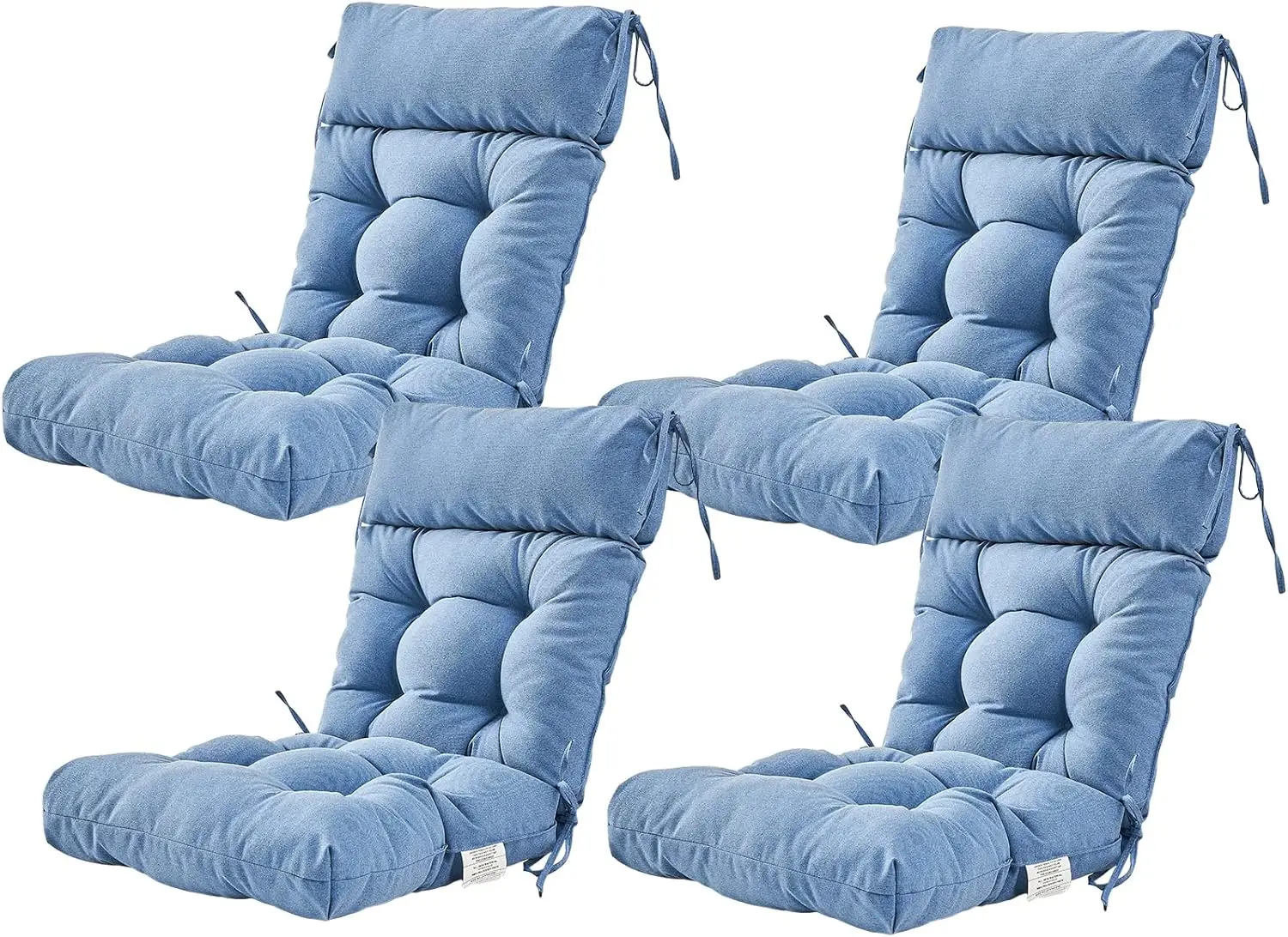 Outdoor Patio Chair Use, Tufted, Warm Blue Adirondack Chair Cushion Set of 4