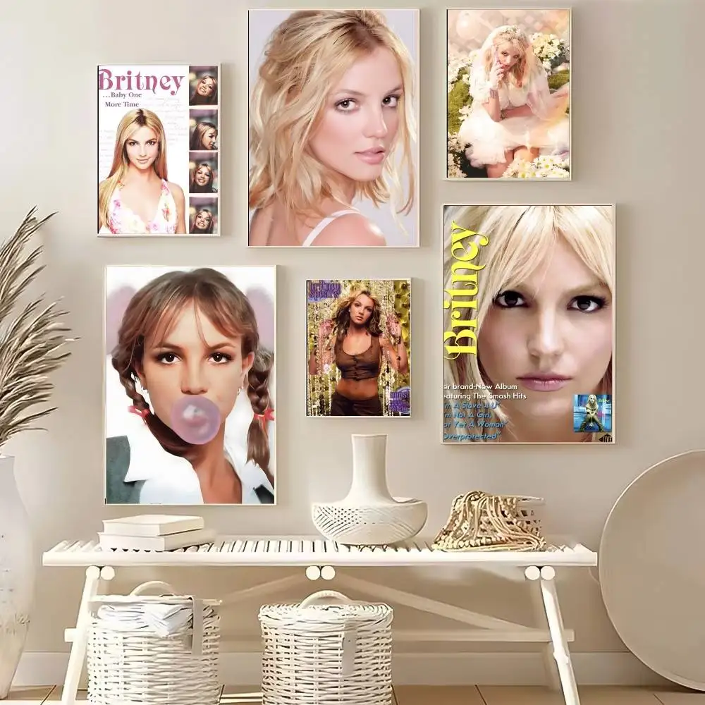 American Singer B-Britney Spears Poster High Quality Dorm Living Room Aesthetic Wall Decoration Painting Stickers Gift