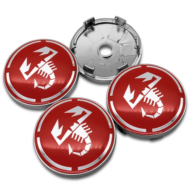 4Pcs 56mm+60mm Car Wheel Center Cap Logo Hub Cover Badge Emblem For Abarth Stilo Palio Bravo Doblo Fiat 500 Punto Accessories