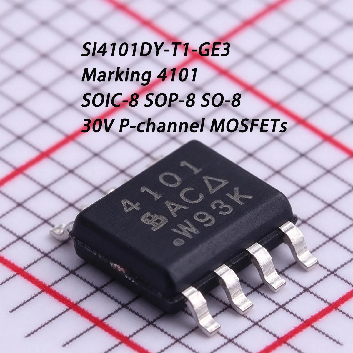 5PCS SI4101DY-T1-GE3 Marking 4101 SOIC-8 SOP-8 SO-8 30V 25.7A 6W 6mΩ 2.9W P-channel NEW Original Field-Effect Transistor MOSFETs