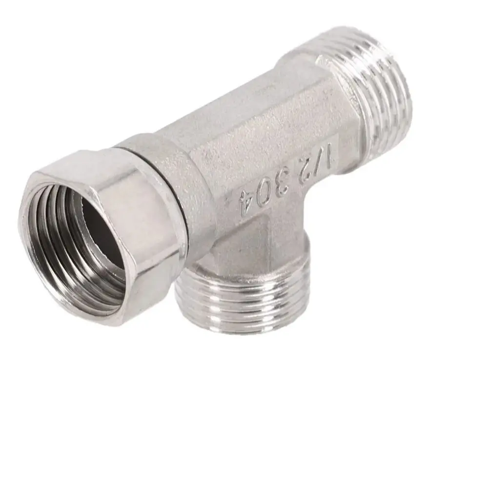 Fitting Stainless Steel 3 Ways Valve Shower Faucet Converter T Adapter Water Splitter Spray Nozzle Shower Valve Water Pipe