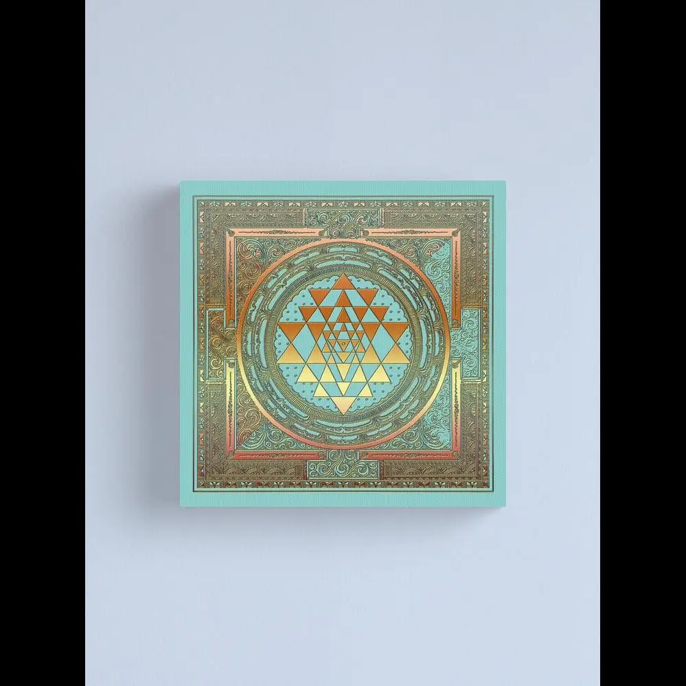 SRI YANTRA Bohemian Ornament Canvas Print  Sacred Geometry Wall Art Spiritual Home Decor Meditation Room Decoration Yoga Studio