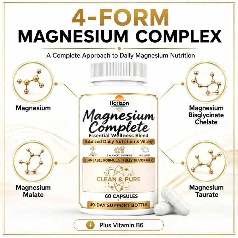 Complete Set of Four in One Magnesium Supplements, 60 Capsules
