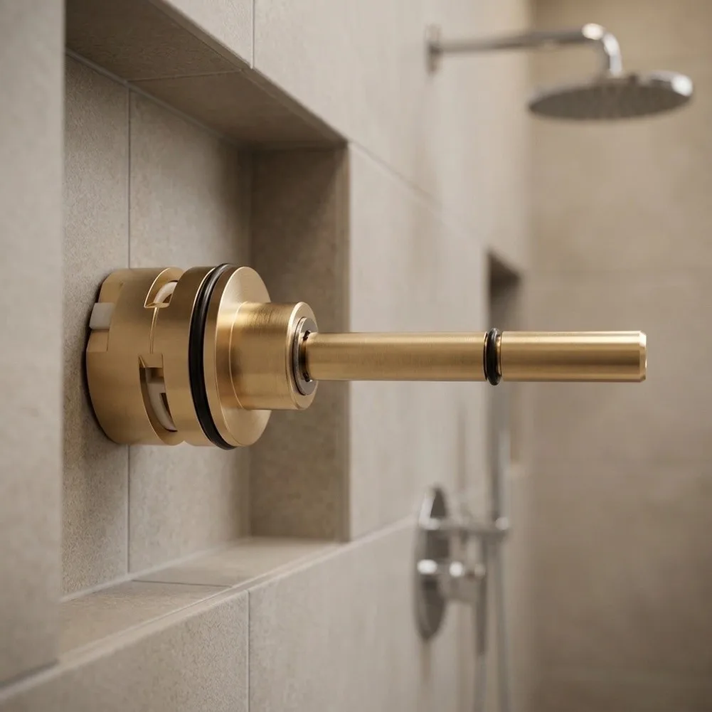 Brass RP71718 Shower Diverter Valve Suitable for Use with Standard 1/2 Inch NPT Connections in Residential Plumbing Systems