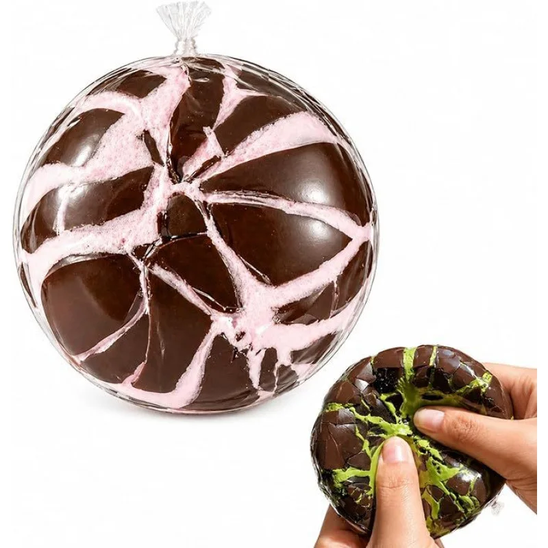 Squeeze Stress Ball Cracked Wax Chocolate Shaped Soft Squishy Fidget Toy Desk Toy For Stress Relief Office Study Break Adults