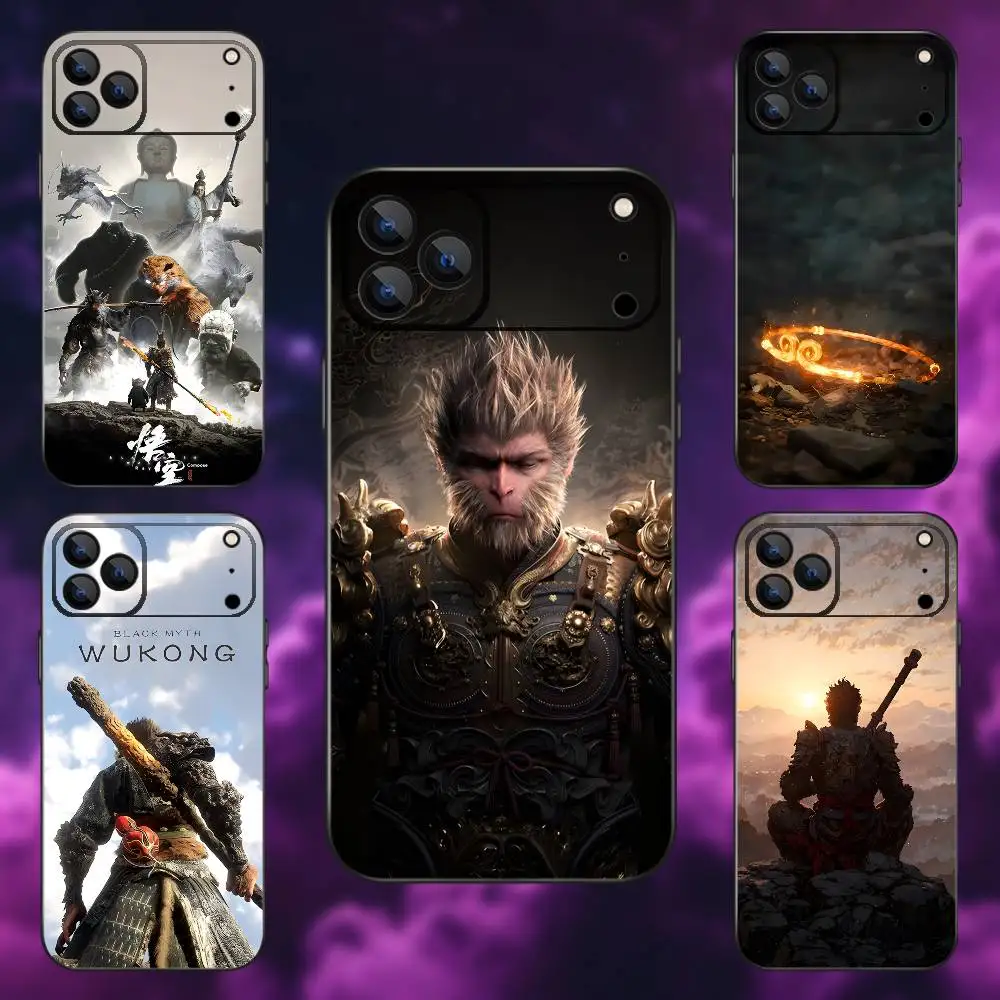 

Black Myth Wukong Phone Case For iPhone 17,16,15,14,13,12,11,Pro,Max,Plus,E,Air,Mini Protective Black Cover