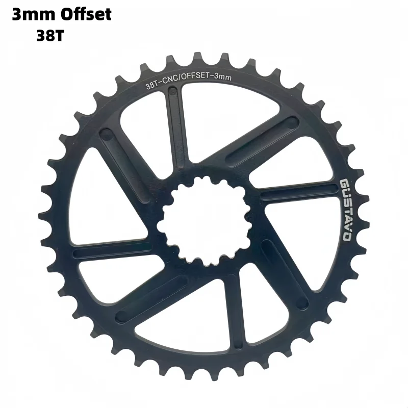 GUSTAVO MTB Fahrrad-Kettenblatt 3-Bolzen-Direktmontage, 3 mm versetzt, schmale Zähne, Kettenrad, Kinderfahrrad-Kurbelgarnitur 26/28/30/32T – Detail 8
