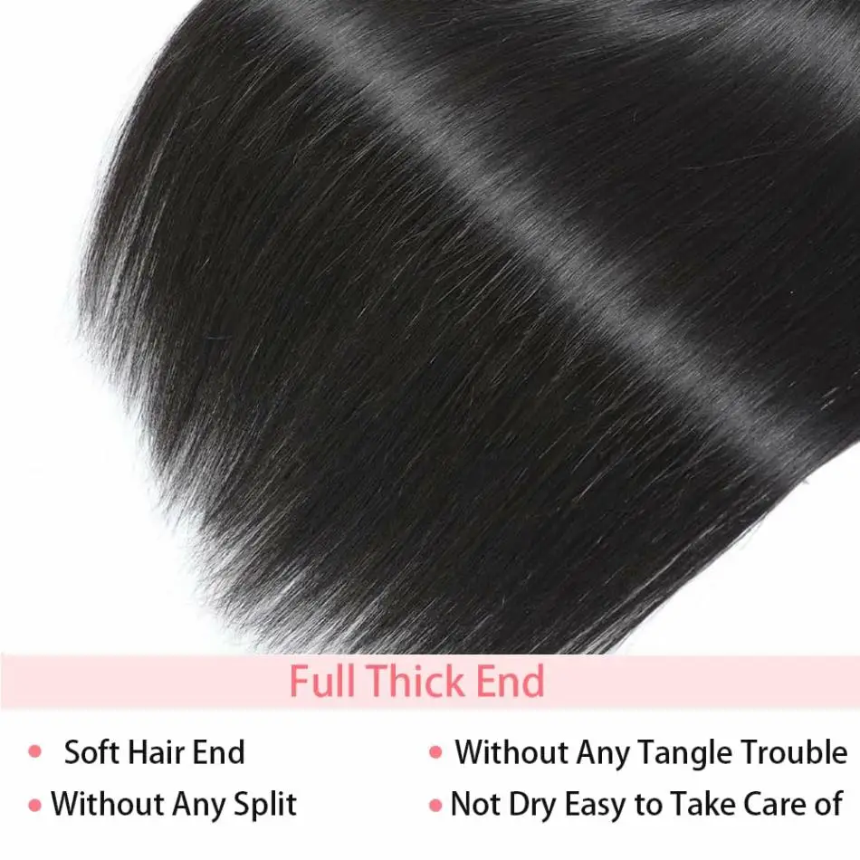 Wiggogo Straight Bundles Human Hair 26 28 30 Inch Hair Weave Bundles 100% Human Hair Extensions Natural Black  Brazilian Hair