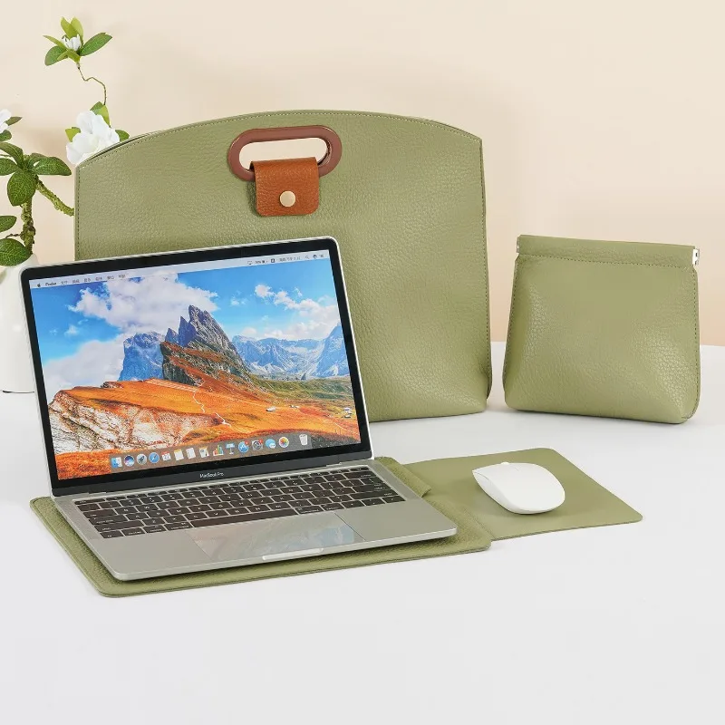 Can shoot lychee pattern spot business commuter bag custom printing logo simple handbag portable office computer bag