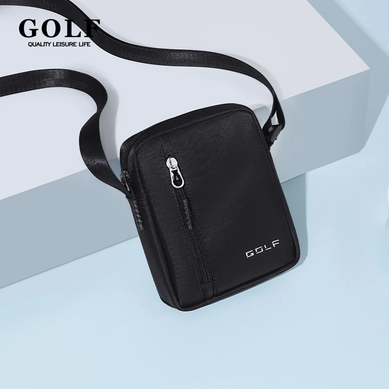 GOLF Mini Shoulder Bag Crossbody for Men Black Cross Bag Casual Slim Oxford Small Cell Phone Sling Side Bags Man Lightweight