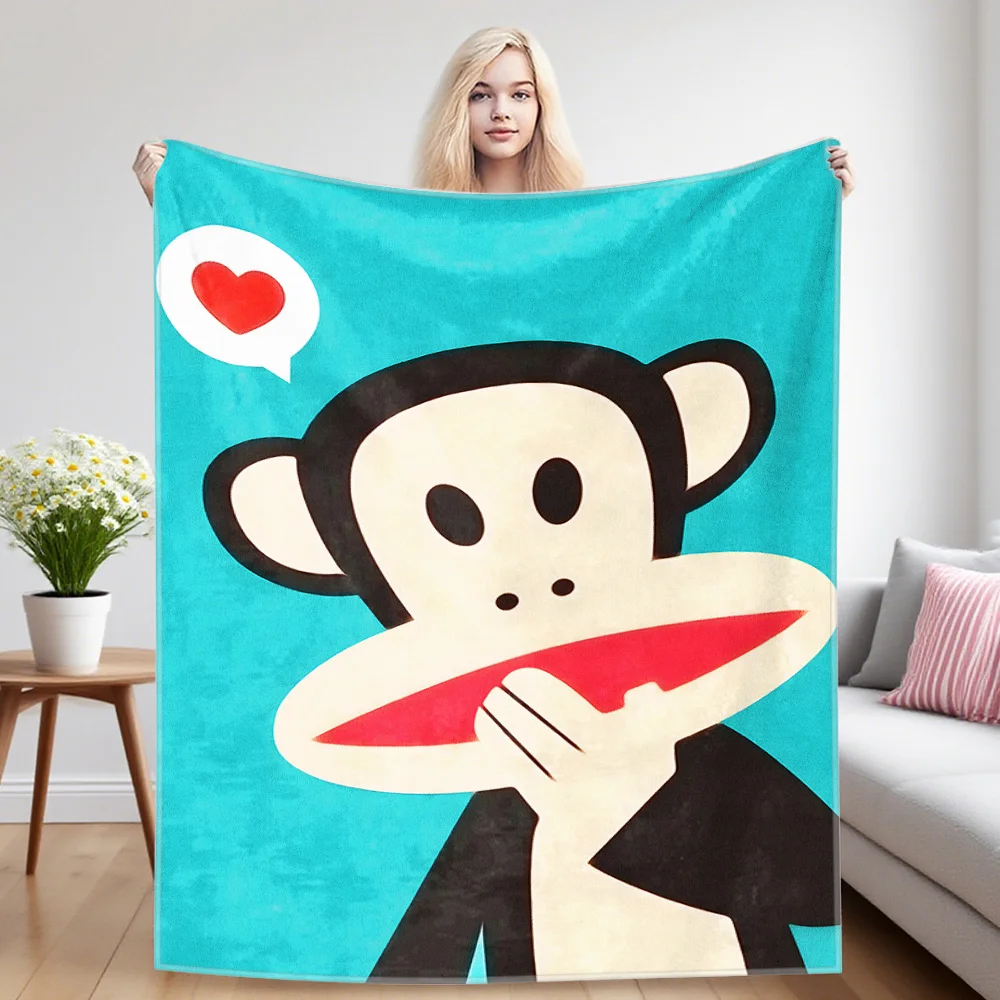 Sweet Monkey Sofa Specific Soft Flannel Blanket, Universal Plush Gift Blanket For All Seasons