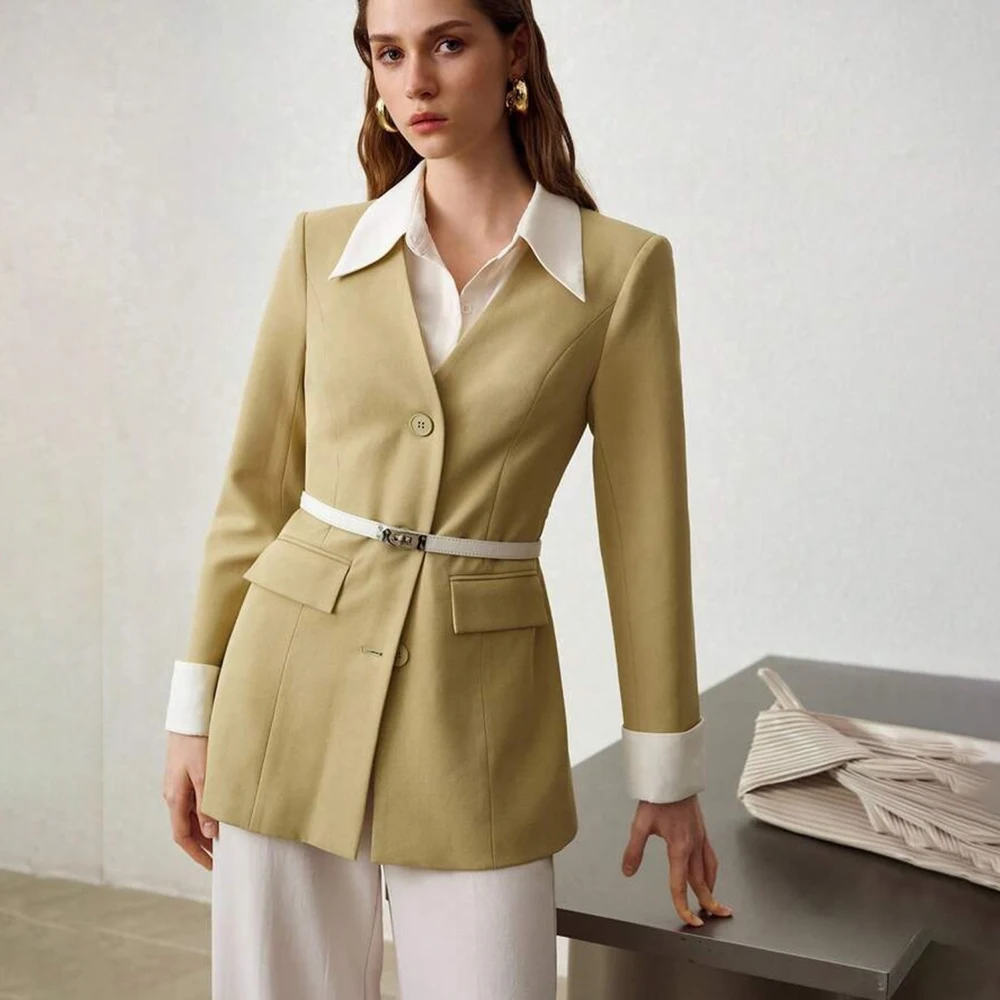 

Элегантные женские костюмы, роскошные офисные костюмы для женщин, комплект из 2 предметов: пиджак и брюки, модная офисная женская одежда, наряды для женщин.