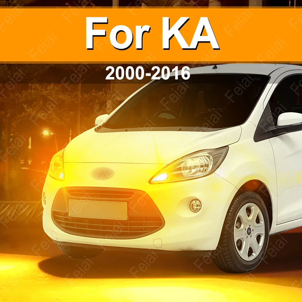 For Ford KA MK1 MK2 Turn Signal LED Light KA RB RUB Accessories Car LED Indicator Light Bulb Amber 2000-2016 2009 2010 2011 2012
