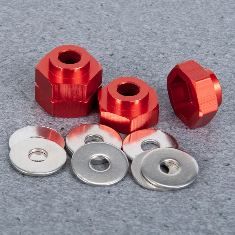 MIBIDAO 4 Stuks 12mm Conversie naar 17mm Wiel Hex Hub Uitgebreide Adapters 5mm voor 1/10 RC Crawler auto Upgrade Onderdelen Accessoires