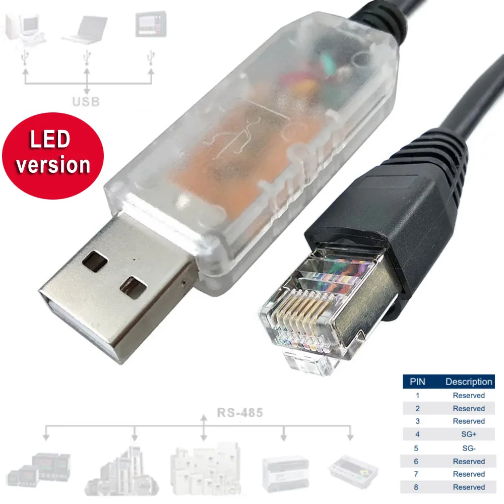 RS485 to USB 485 Serial Interface Adapter Delta 6500 6530 PLC AD Drive Controller Config Prog Program Cable IFD6500 IFD6530