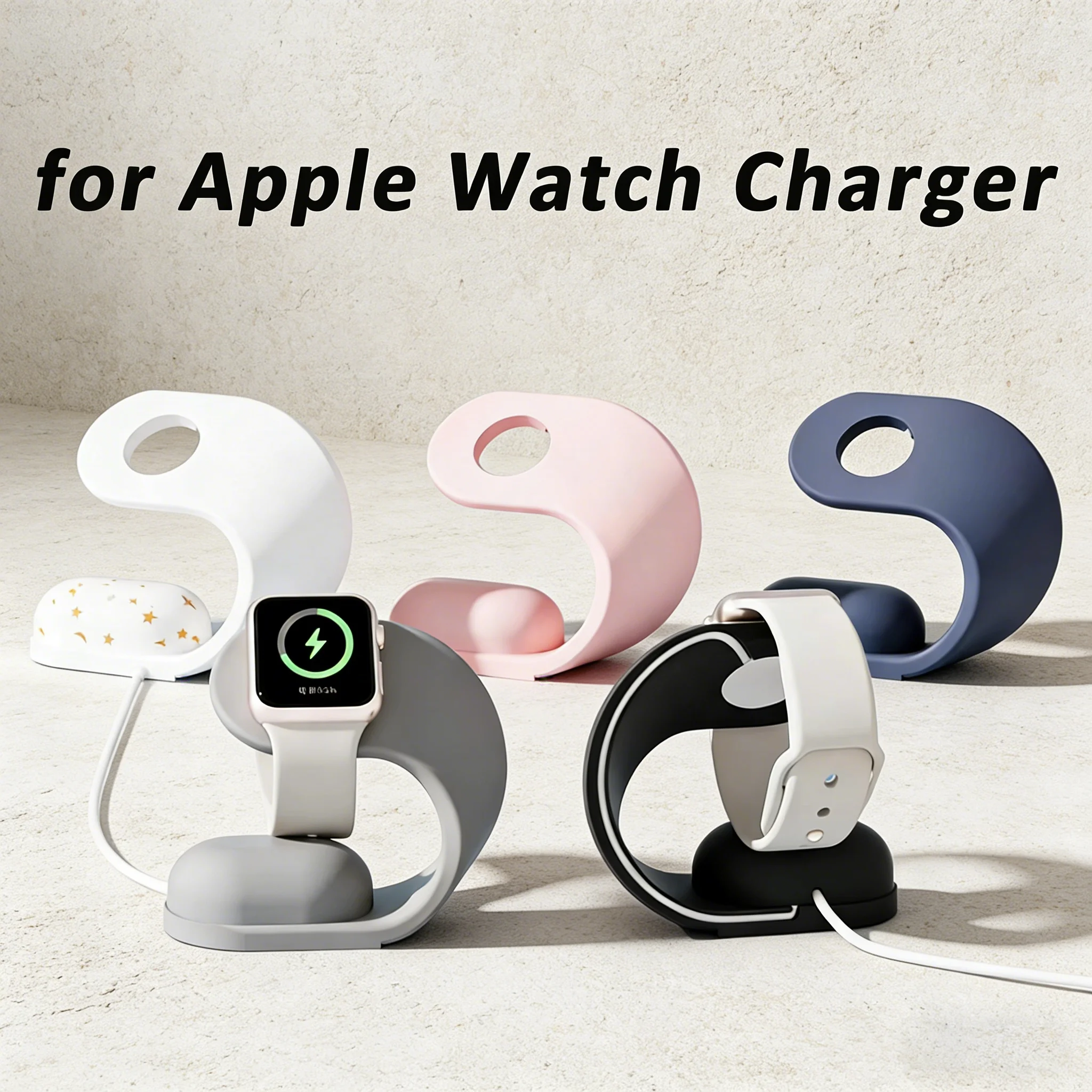 Silikon-Ladeständer für Apple Watch Ultra 2/Ultra 49mm Serie 10 9 8 7 6 SE 5 4, Kompatibel mit 46mm