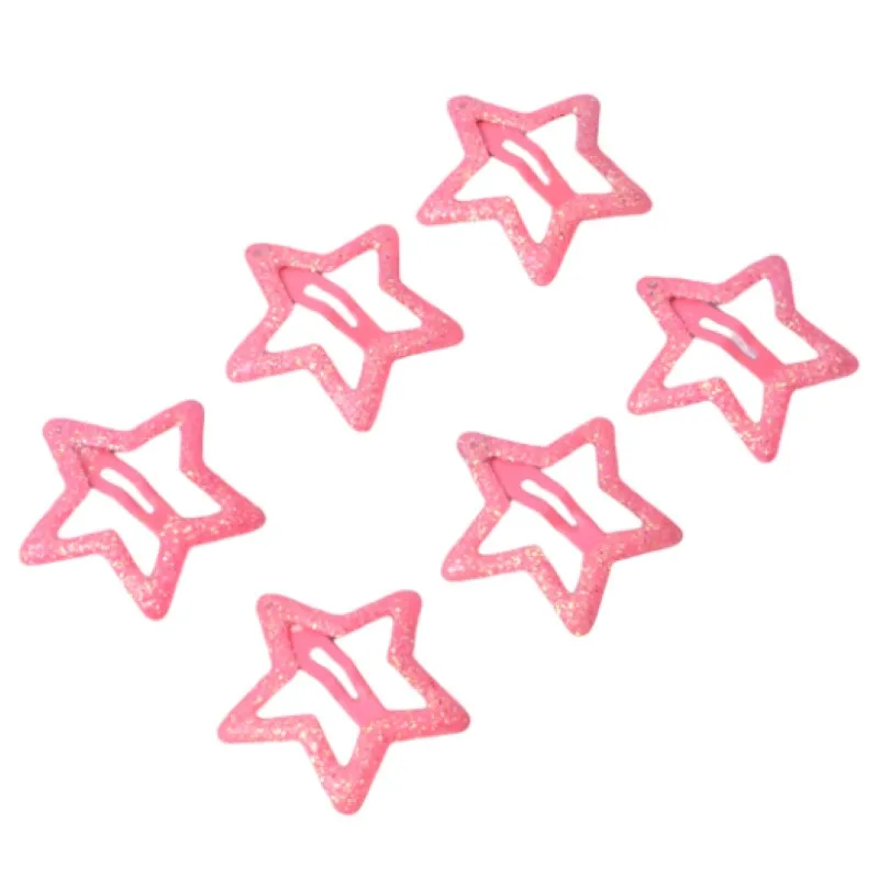 5/10 Stück Y2K BB Glitzer-Stern-Haarspangen Mädchen Bunte Kawaii Haarklammern Kinder Metall-Schnappclips Kopfschmuck Haarschmuck Accessoires – Detail 11