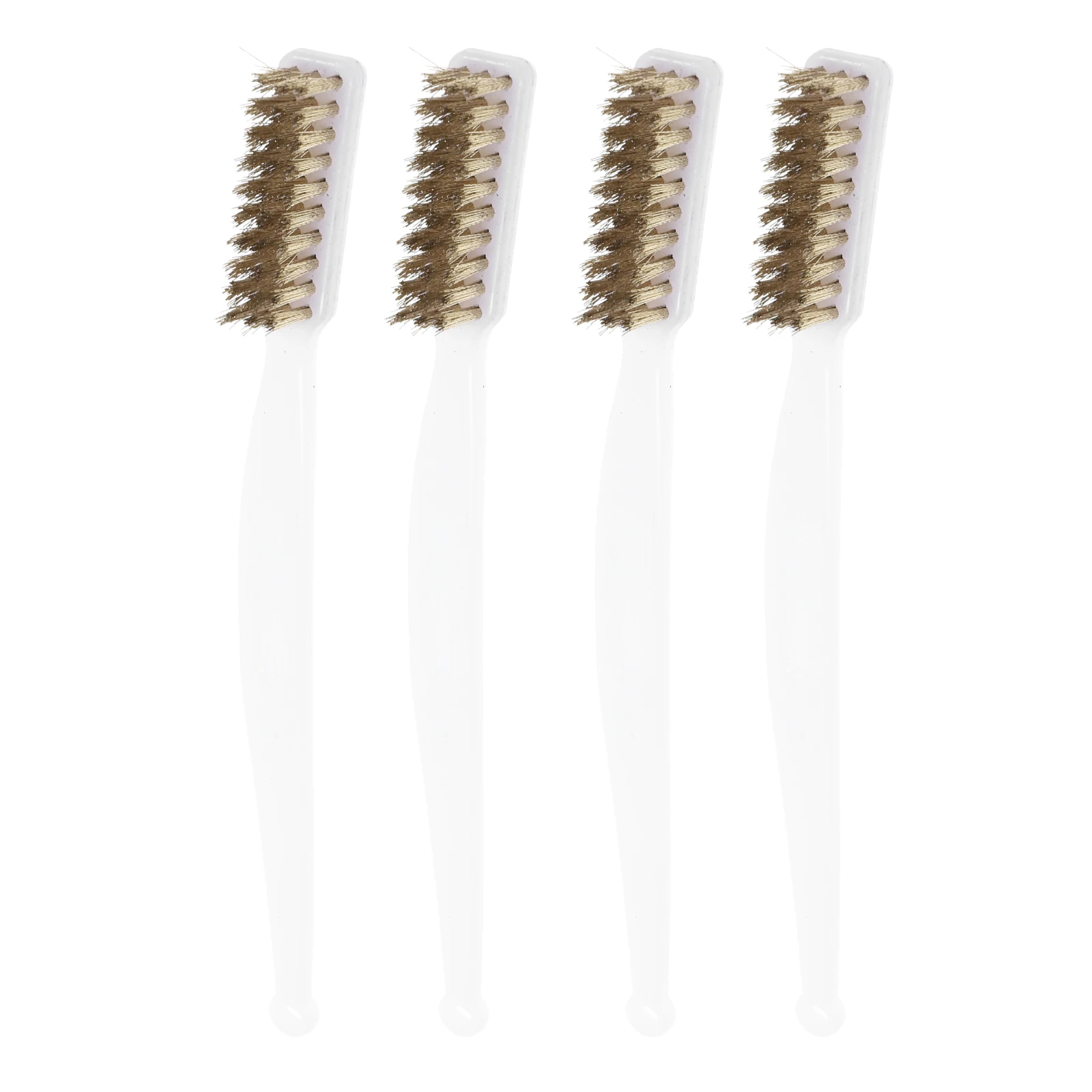 Mini cepillo de dientes de alambre con cerdas de acero, eliminador de óxido, para limpieza de pintura, herramienta de cepillo de cobre, boquilla de cepillos de latón pequeños, 4 Uds.