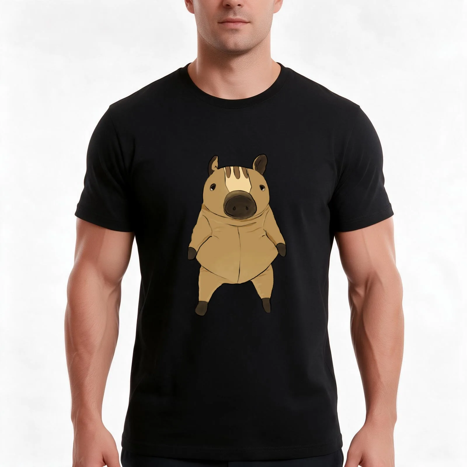 boar shinada global T-Shirt Summer Casual Cotton Tee Oversized Streetwear Tops Vintage Graphic Print Loose Fit Short Sleeve