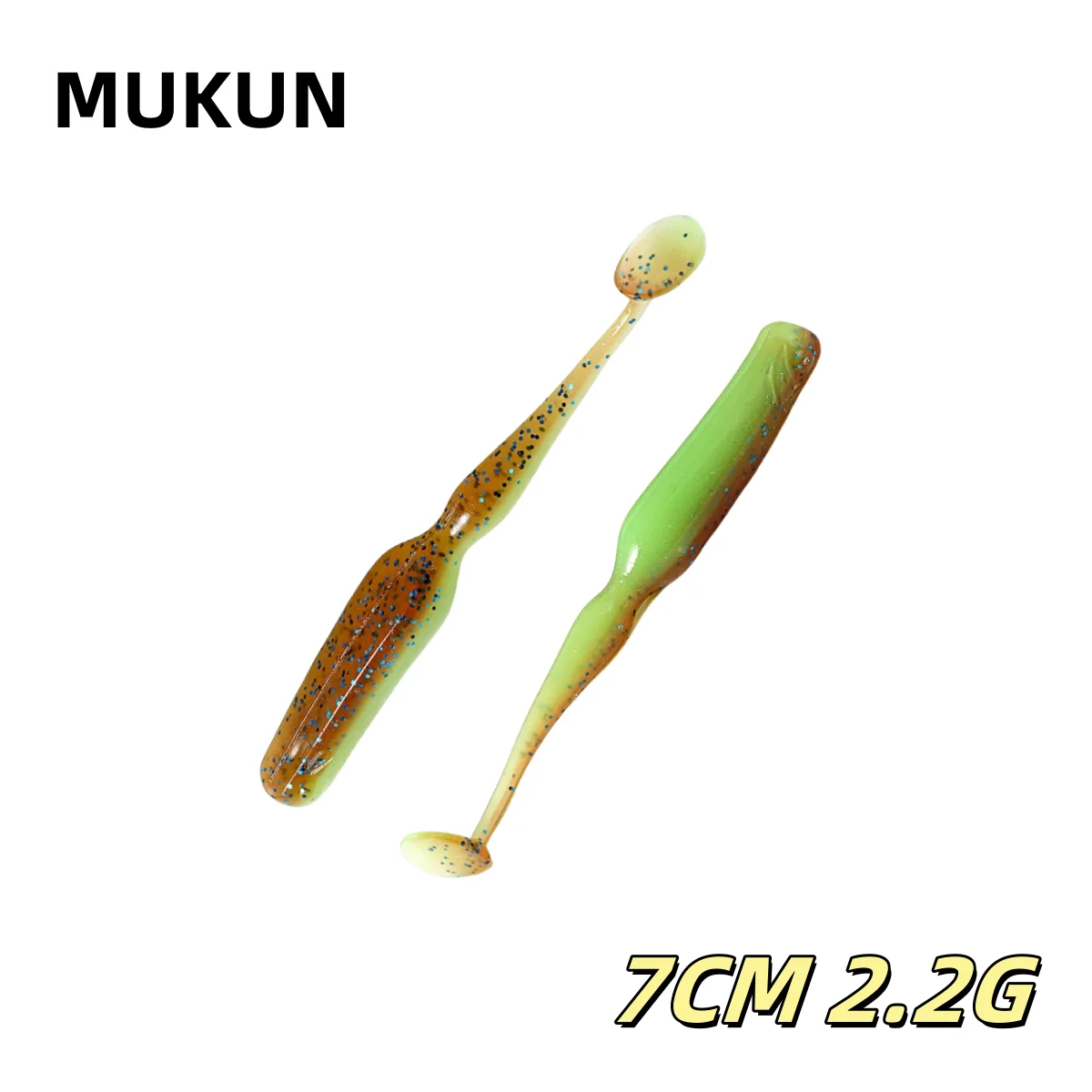 MUKUN10PCS 70mm 2.2g Swing New Special T Tail Sinking Fishing Lures Wobbler Fishing soft Lure For bass Silicone Bait