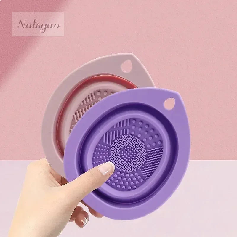 Silicone Folding Makeup Brush Cleaner Box, Powder Puff Washing Bowl, Eyeshadow Brush Scrubber, Soft Beauty Tool view 3