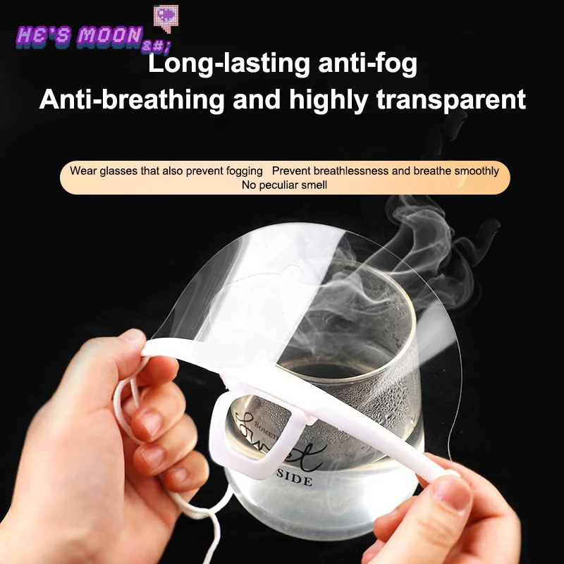 10/20/30Pcs Wiederverwendbare Transparente Anti-fog-Maske Abdeckung Kunststoff Offenen Gesicht Schutz Restaurant Schule Kunststoff anti-speichel Mund Schild