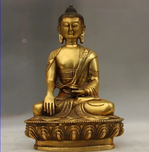 

9 Tibet Buddhism Bodhisattva Temple Copper Bronze Gild Sakyamuni Buddha Statue