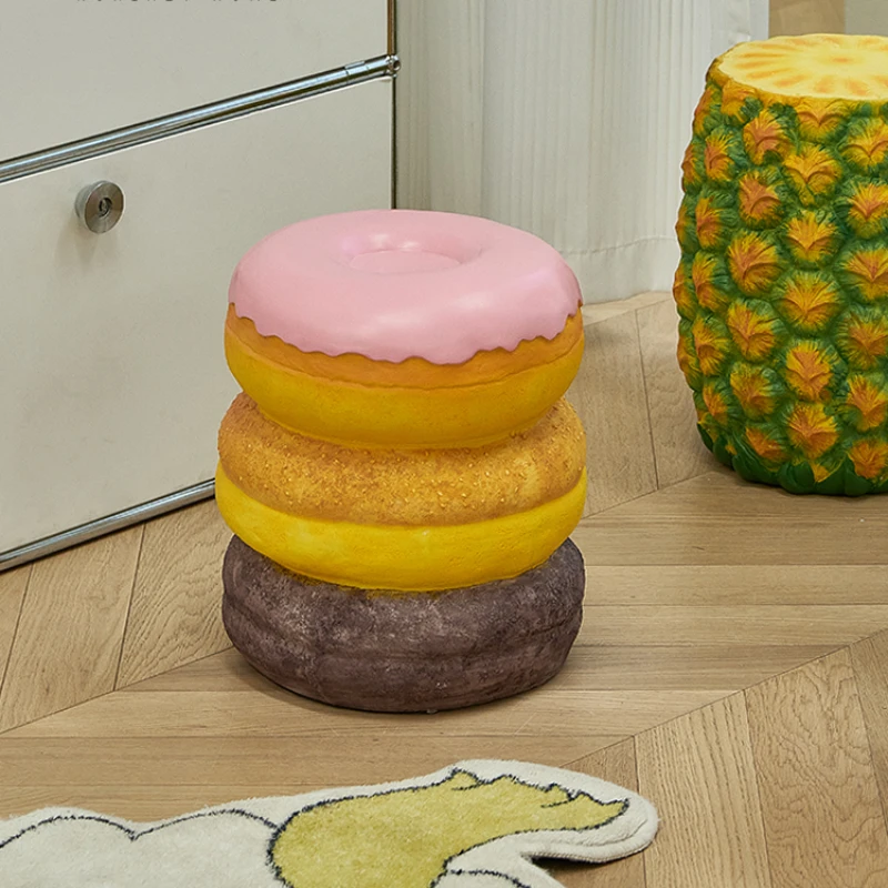 Creative Food Shape Low Stool Nordic Donut round Stool Home Shoe Changing Stool