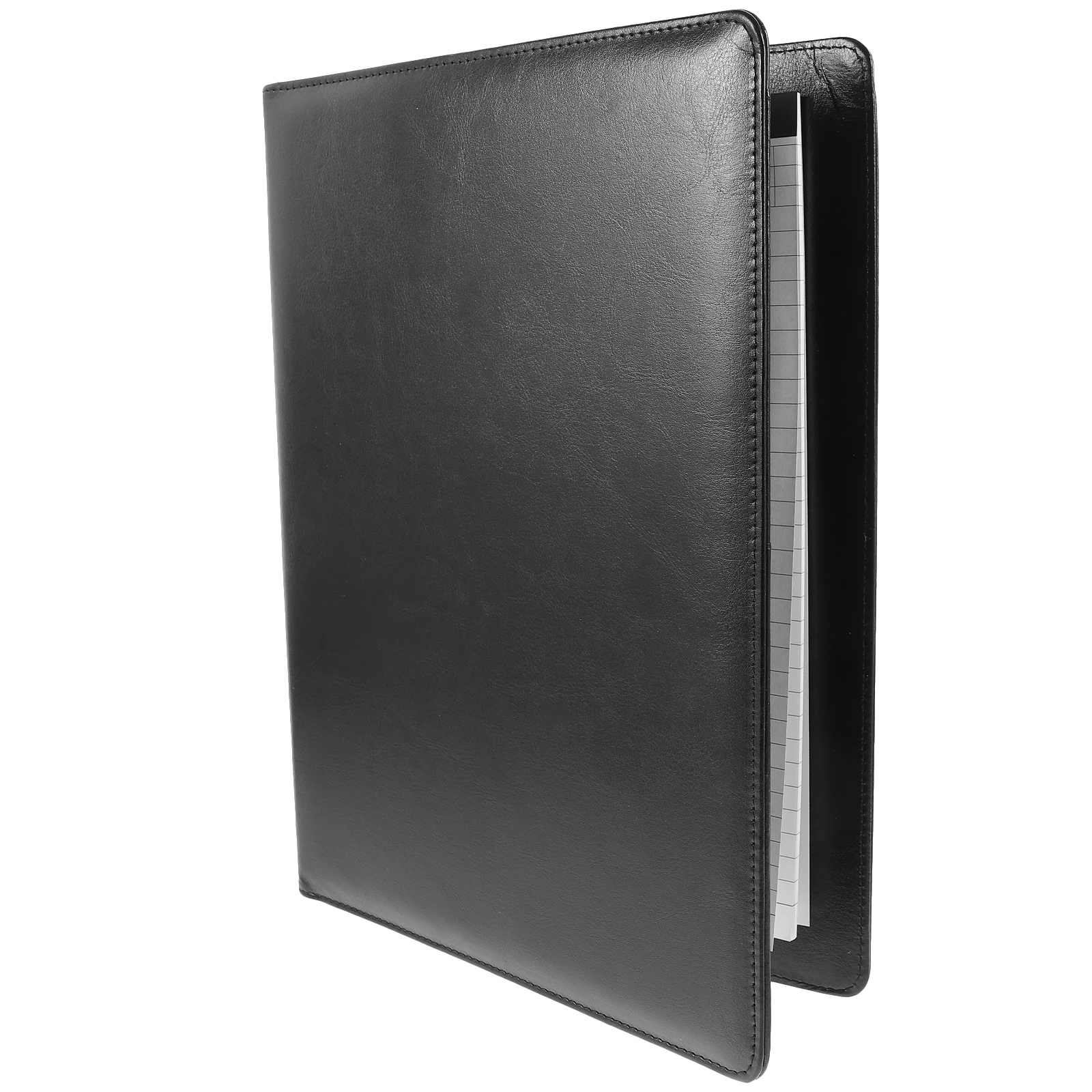 

1 set Black Folder Organizer Notebook Interlayer Document Storage Business Card Holder Portfolio Resume Case Interview Office