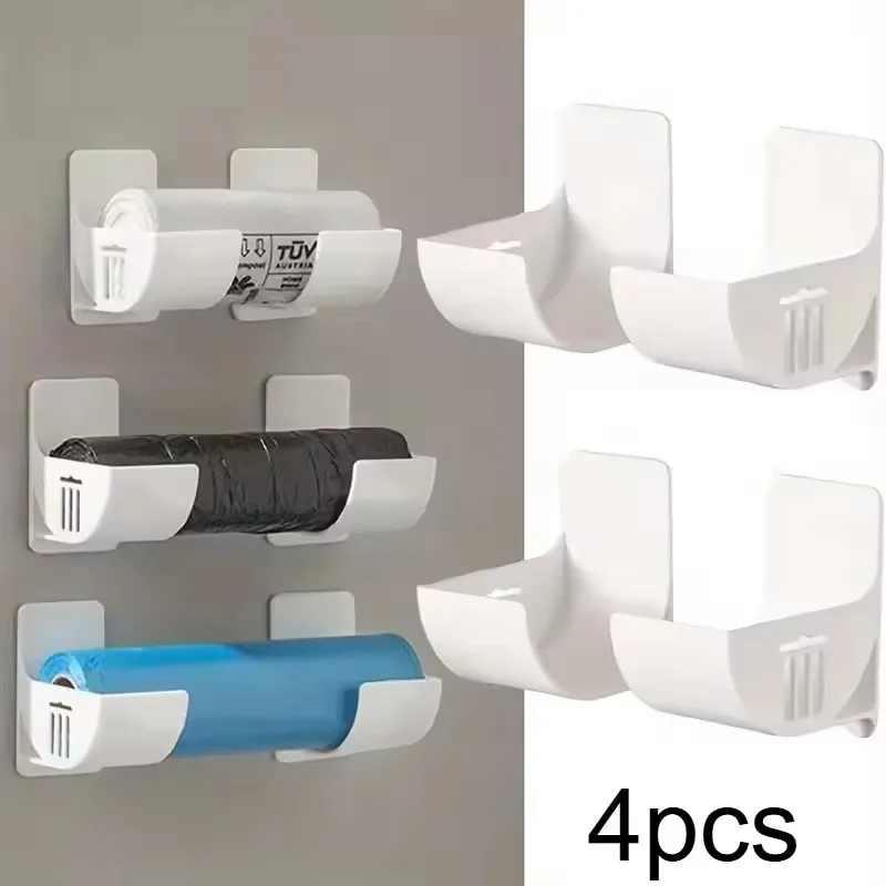 2-teiliges Küchen-Aufbewahrungsregal-Set ohne Bohren – multifunktionaler, frischer Film- und Müllsack-Organizer für Schränke und Kühlschrankseiten – Detail 1