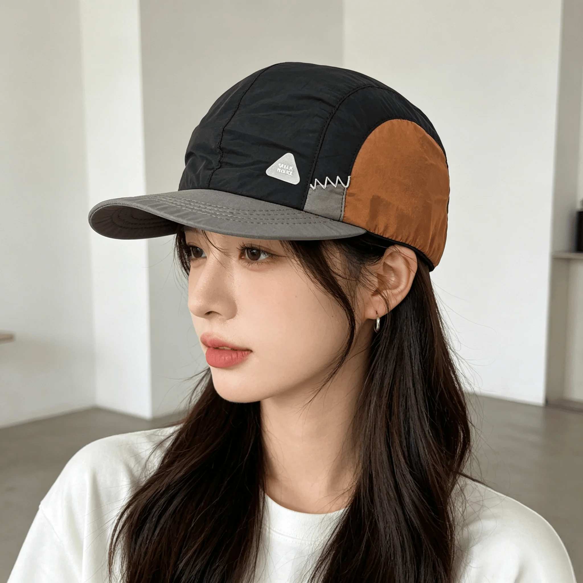 Gorra de Béisbol de Secado Rápido con Bloques de Color, Ajustable, Ligera, para Correr, Acampar, Hacer Senderismo, Protección Solar