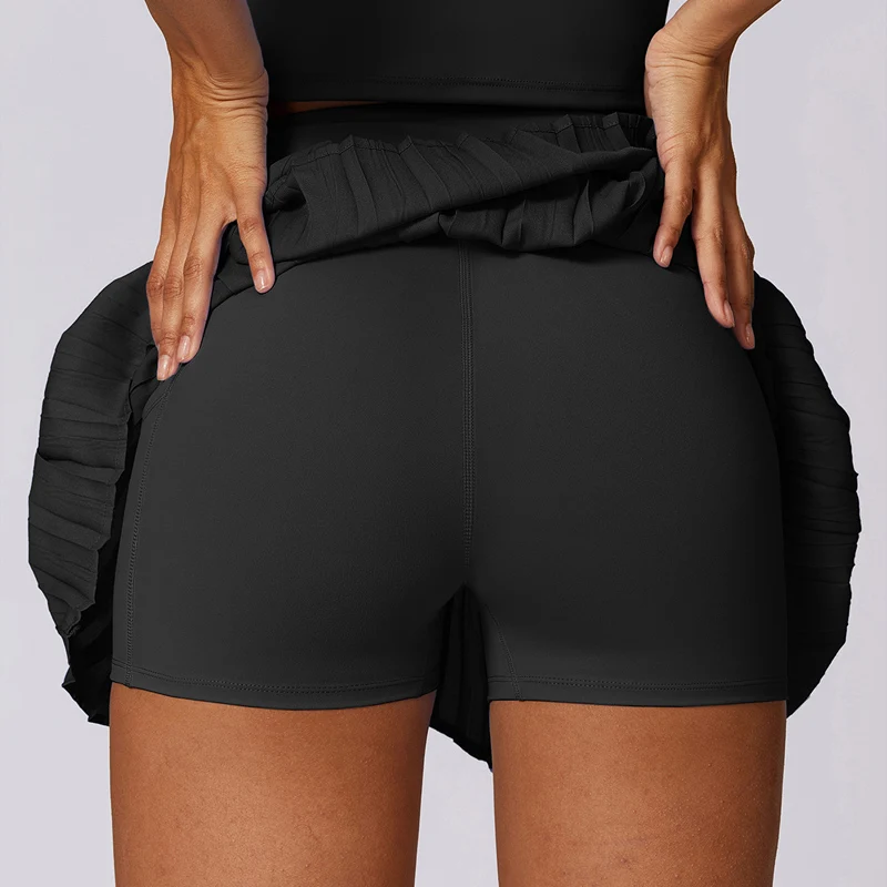 Vital inovo Damen hoch taillierte Plissee-Tennis röcke mit Taschen Bauch kontrolle Casual Liner Skorts eine Linie Workout Golf röcke