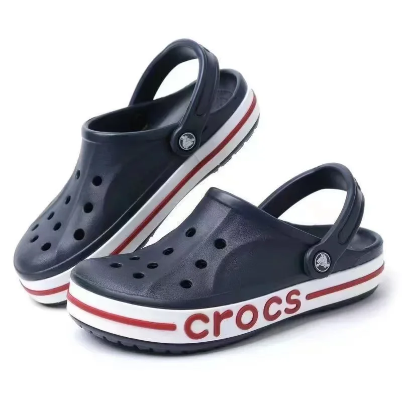Crocs Classic Clog Casual Sandals with Bold Logo Band Unisex Closed-Toe Slip-Ons Outdoor Slippers Unisex Breathable Beach Shoes