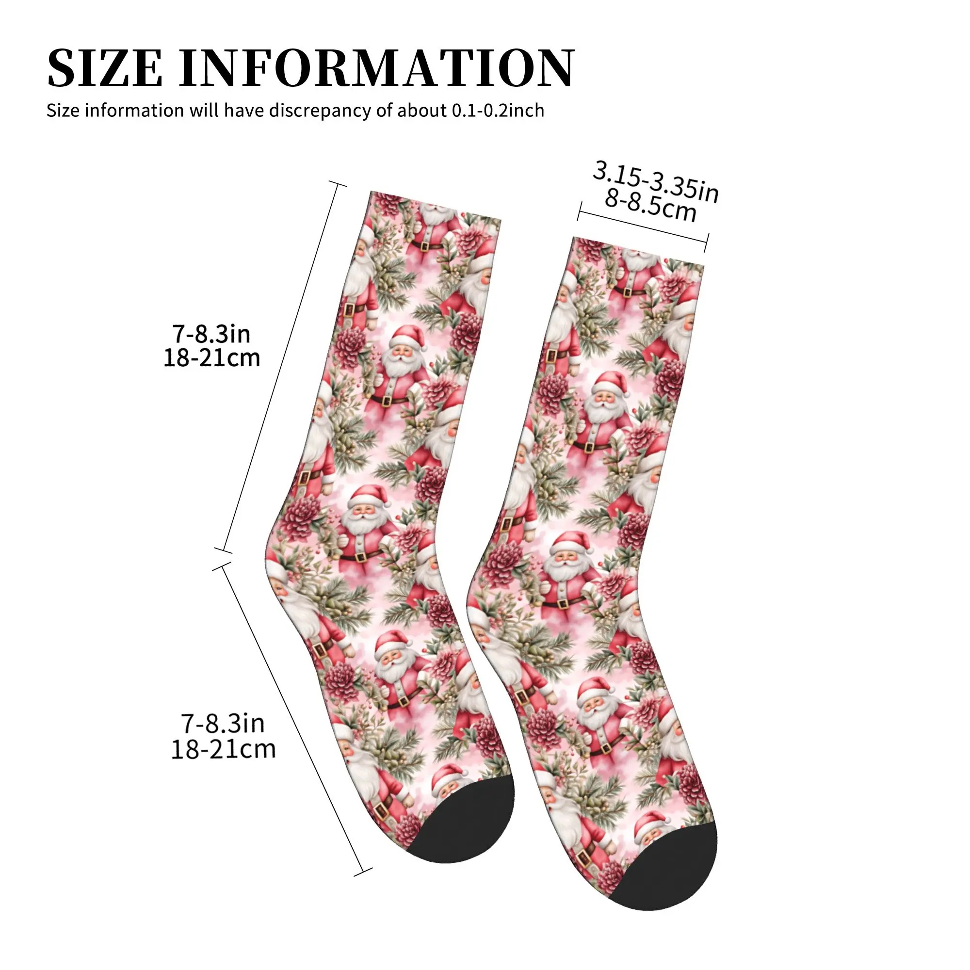 Funny Pink Santa Claus Christmas  Pattern Socks Men Women Warm 3D Print  Sports Basketball Socks view 4