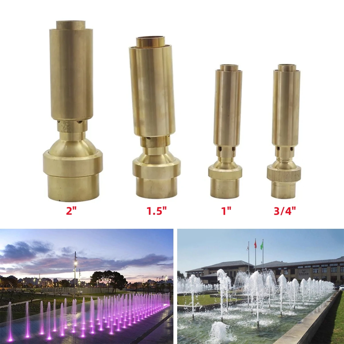 

Garden Pond Landscape Fountain Head 3/4" 1" 1.5" 2" Female Thread Brass Adjustable Air-Blended Bubbling Jet Sprinkler Nozzle 1Pc