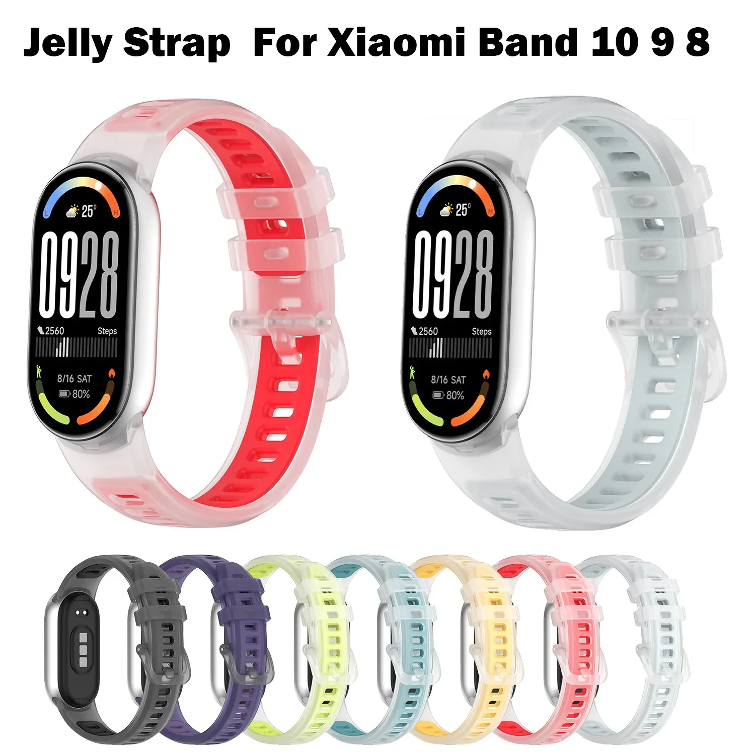 Breathable Silicone Strap for Xiaomi Mi Band 10 9 8 Replacement Bracelet Correa for Xiaomi Smart Band 10 9 8 NFC Sport Watchband