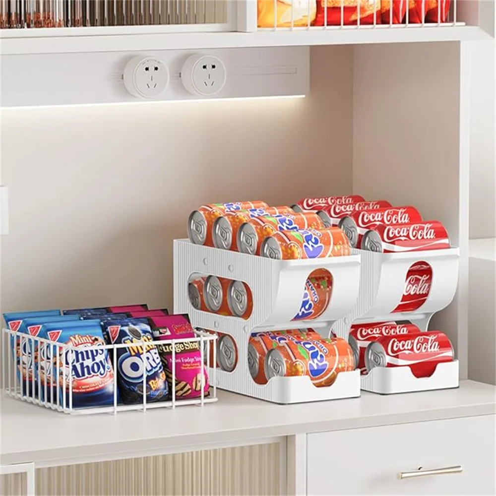 Soda Can Organizer Box for Pantry/Fridge, Automatic Rolling Popular Can Dispenser/Storage/Shelf/Container, Suitable for Fridge o