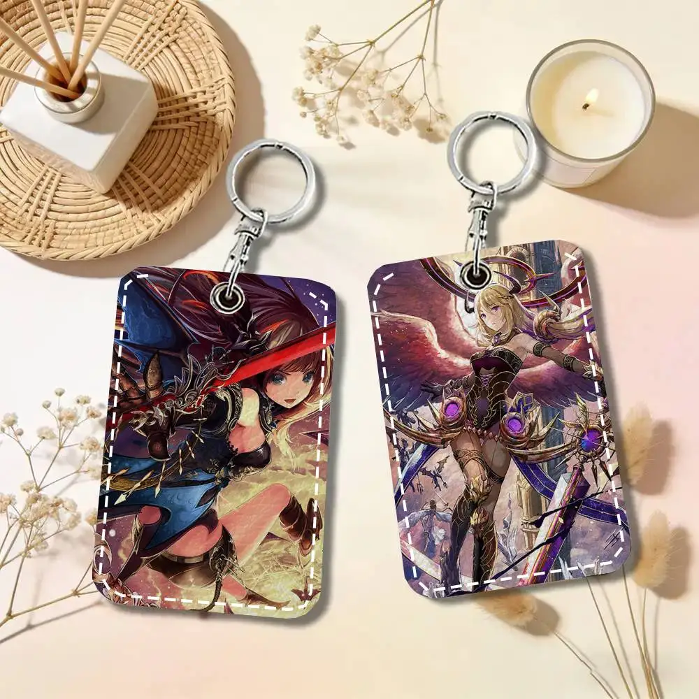 Shadowverse Card Case Keychain Access Card Bag Key Tag Ring Leather Card Holder Key Ring Access