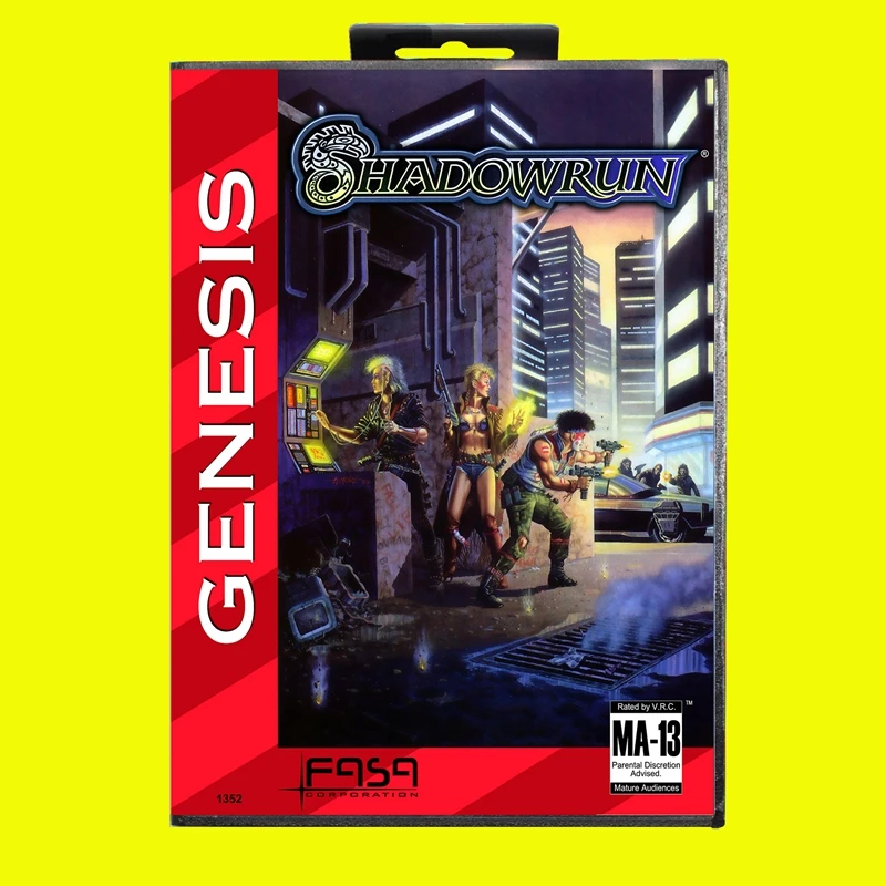 

Shadowrun MD Game Card 16 Bit USA Cover for Sega Megadrive Genesis Video Game Console Cartridge