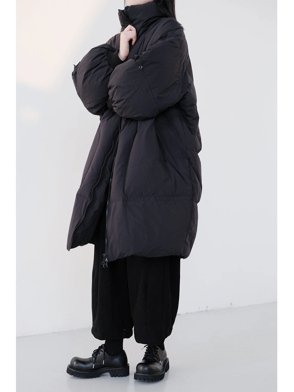 UMI MAO Yamamoto Dark 90 White Duck Down Jacket Standing Collar Fluffy Warm Thick Windproof Coat Femme Y2K