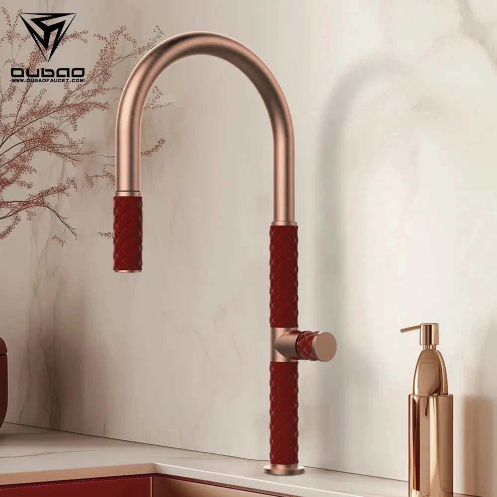 

Luxury Stainless Steel Kitchen Faucet Pull-Out Single-Handle Flexible Mixing Faucet for Kitchen