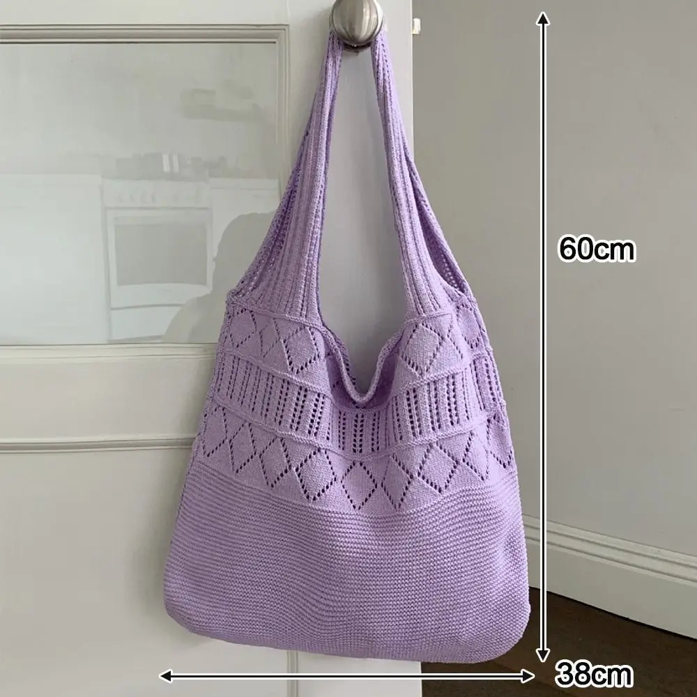 Grande capacidade oco compras Tote para mulheres, Bolsas de tricô, Crochet Bag, Bolsas de ombro